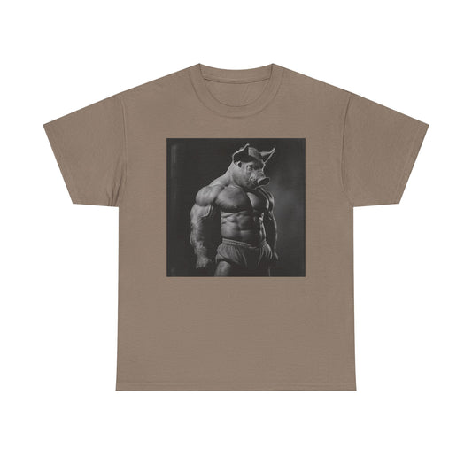 Muscle Pig Gym Man Photo Tee