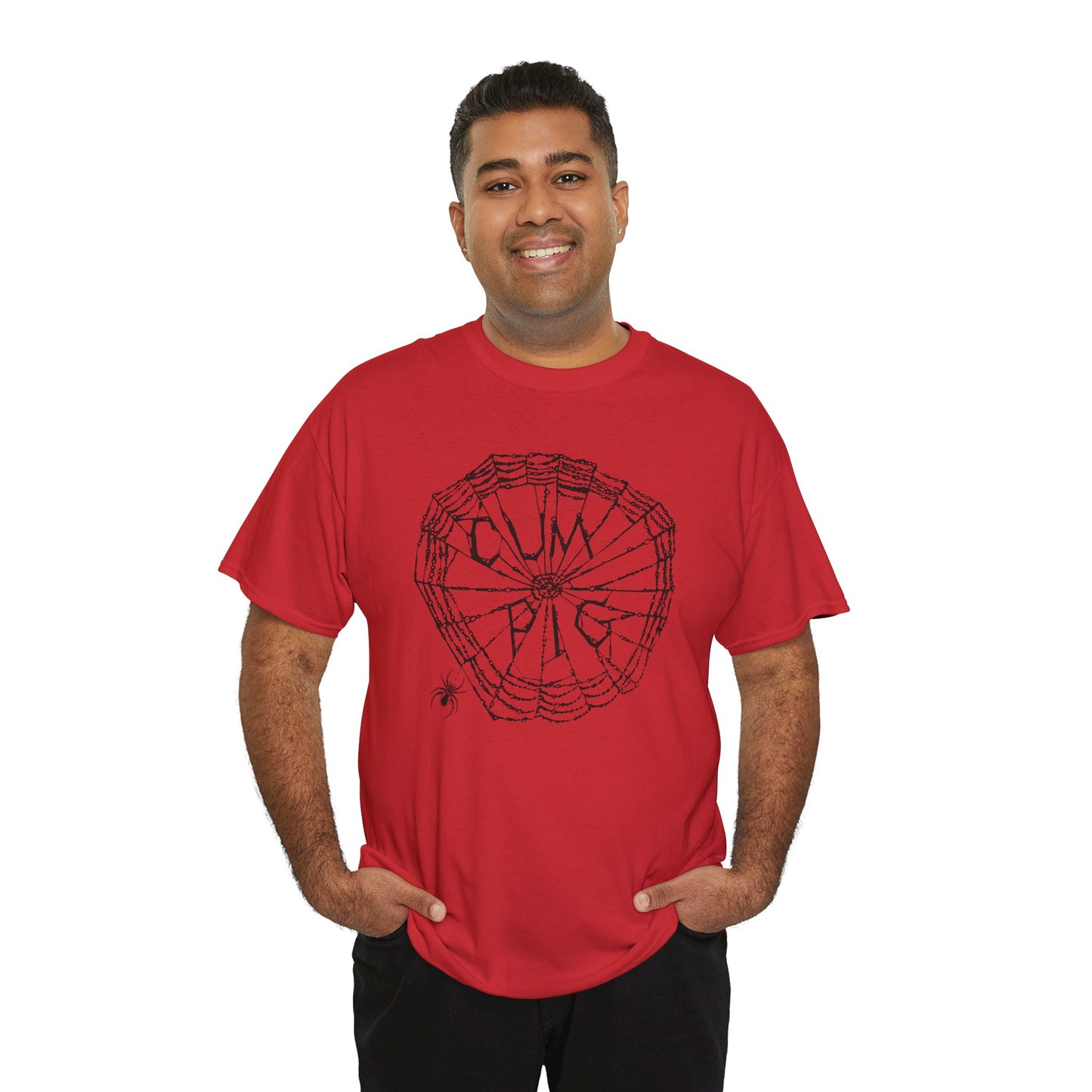 Cum Pig Parody Spiderweb Tee