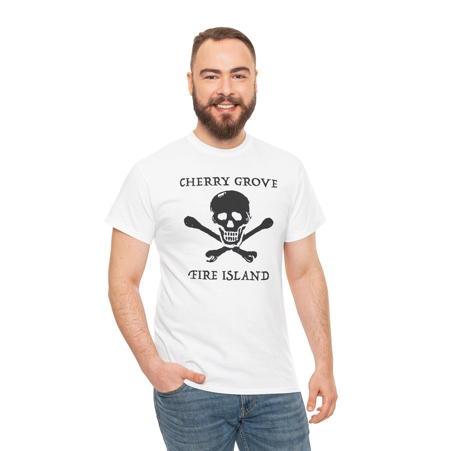Cherry Grove Fire Island Skull Graphic T-Shirt