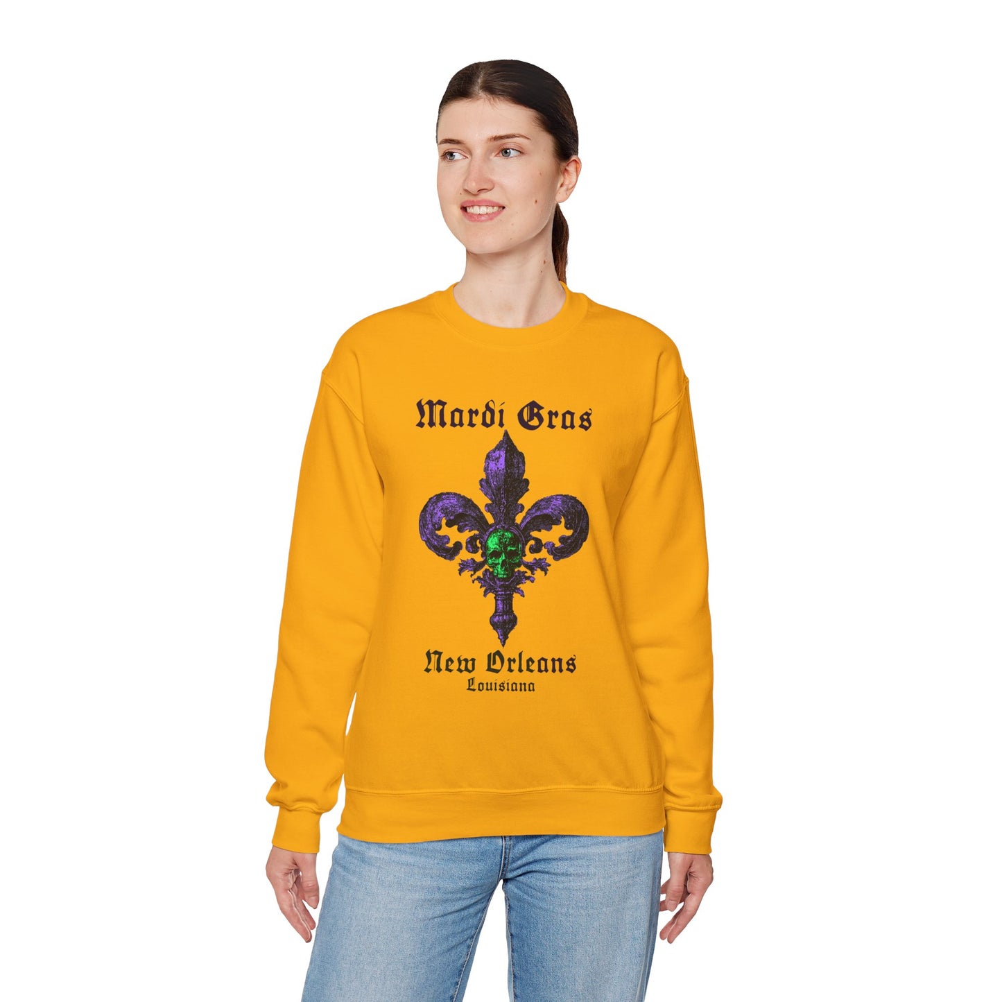 Mardi Gras Fleur De Lis with Skull - Sweatshirt