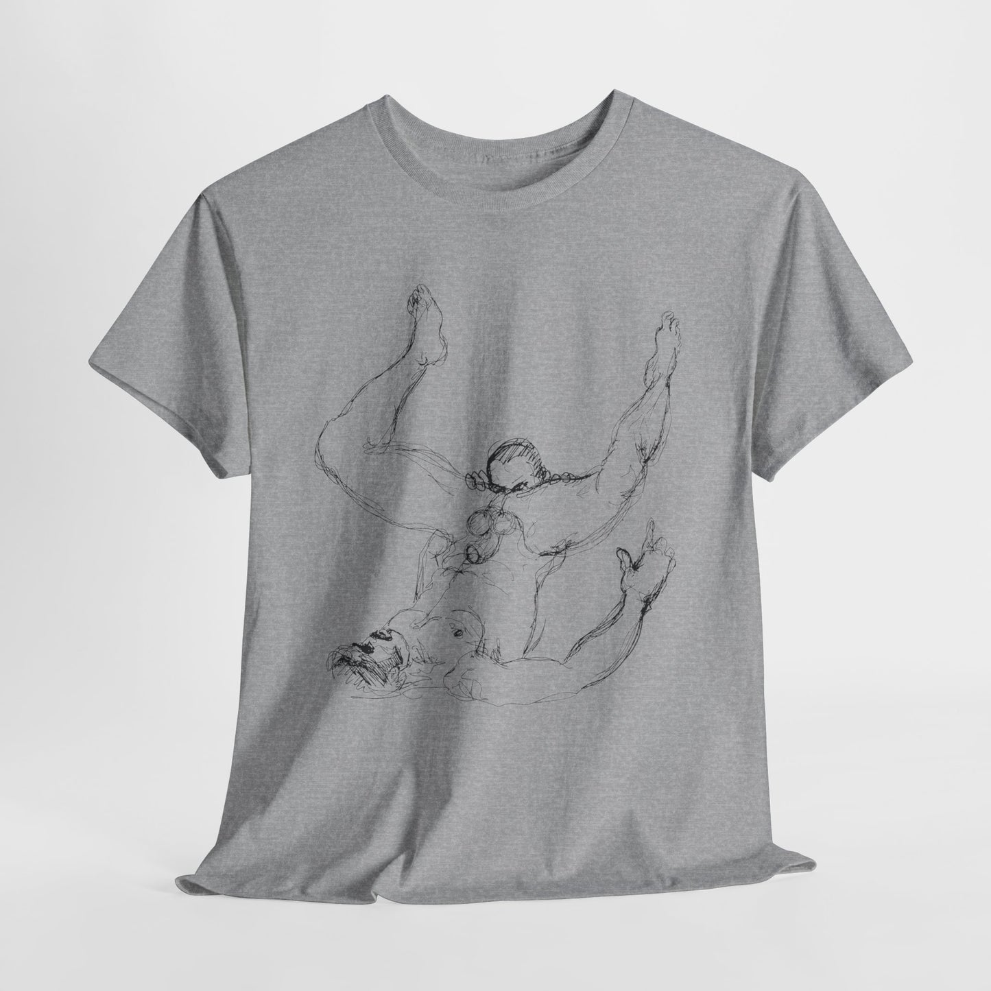 Gay Rimming Tshirt – Queer Erotic Art Tee with Line Drawing