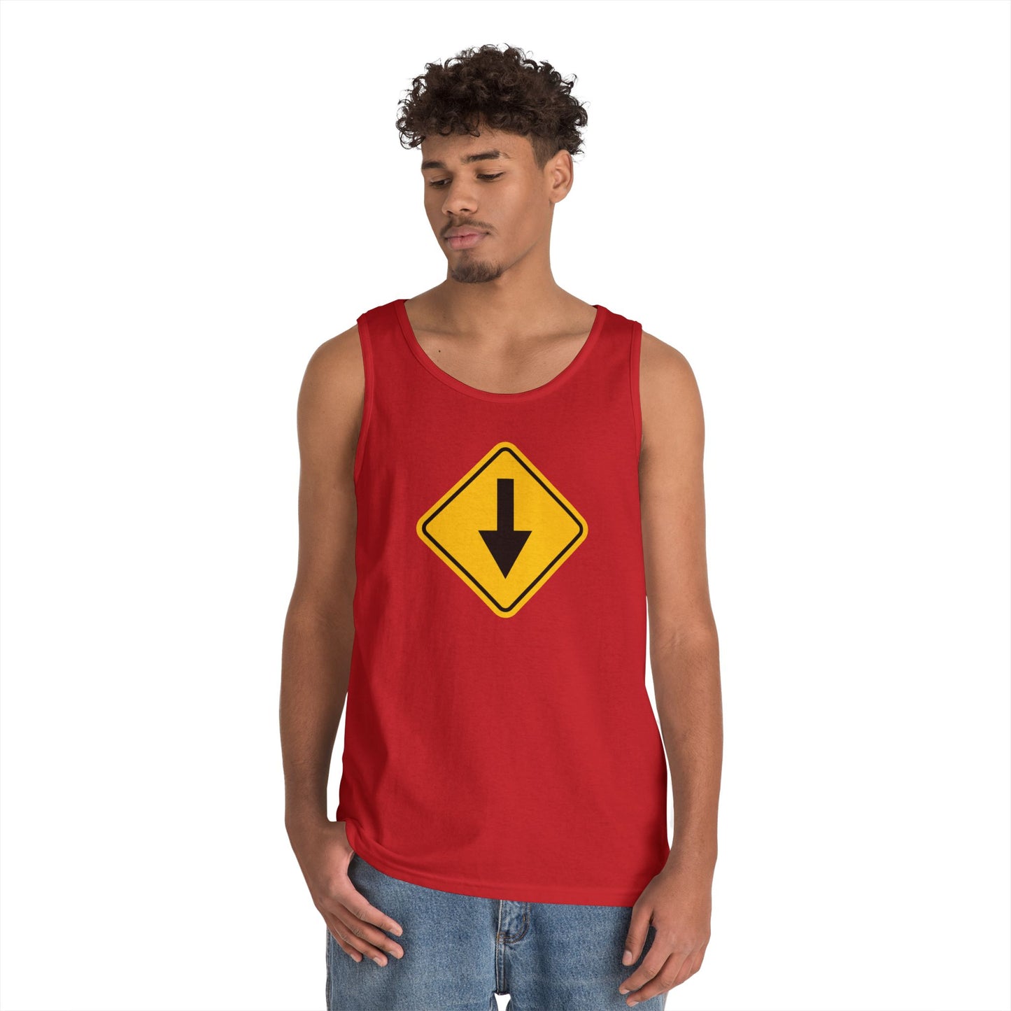 Bottom Down Arrow Road Sign Tank