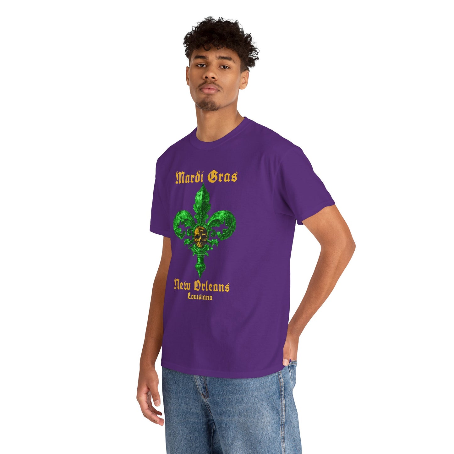 Mardi Gras Fleur-de-Lis Skull T-Shirt | New Orleans Graphic Tee