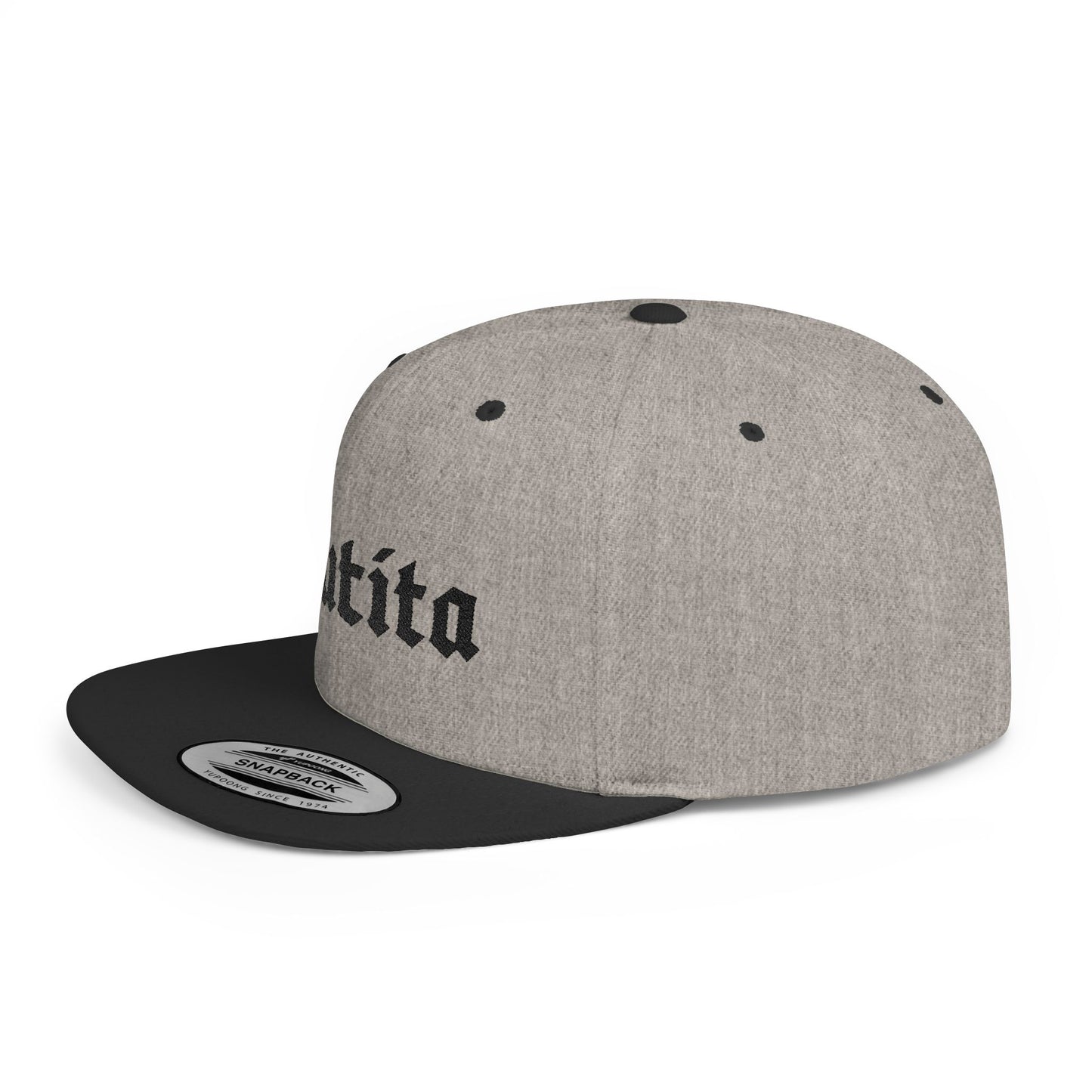 Putita - Old English - Flat Bill Snapback - Black Stitching