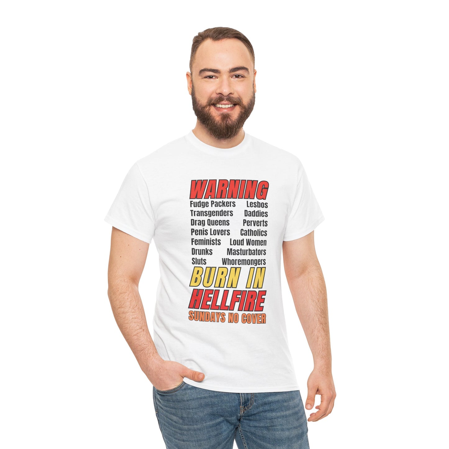 Burn in Hellfire Tee – Queer Protest Satire Shirt