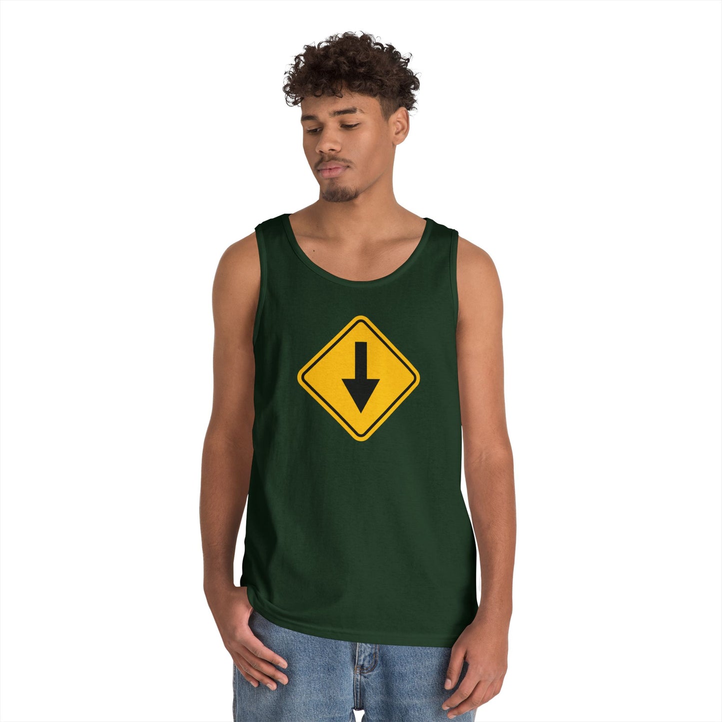 Bottom Down Arrow Road Sign Tank