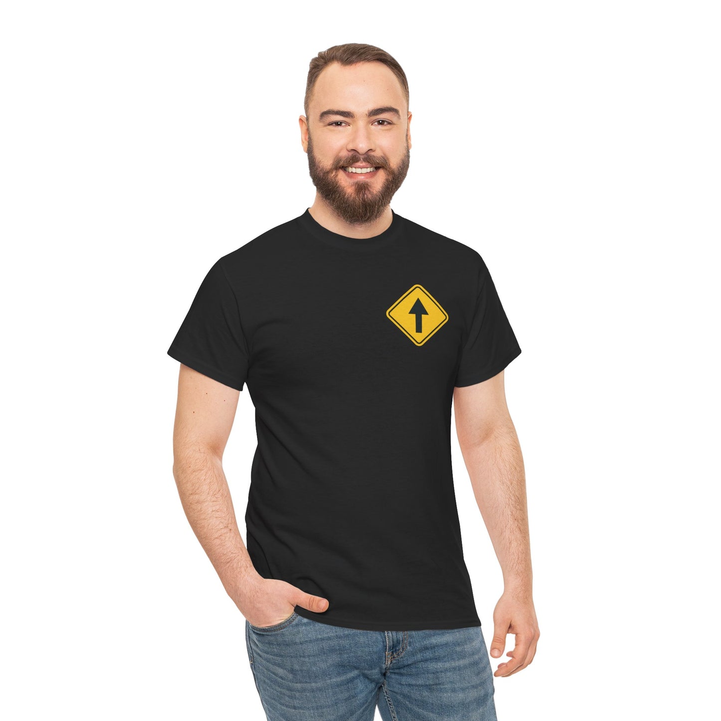 Bottom Down Arrow Road Sign T‑Shirt