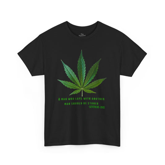 Gay Weed T-Shirt – Leviticus Satire Tee – Queer Bible Protest