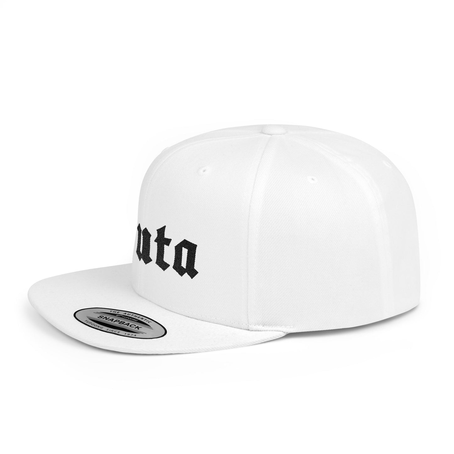 Puta - Old English - Flat Bill Snapback - Black Stitching
