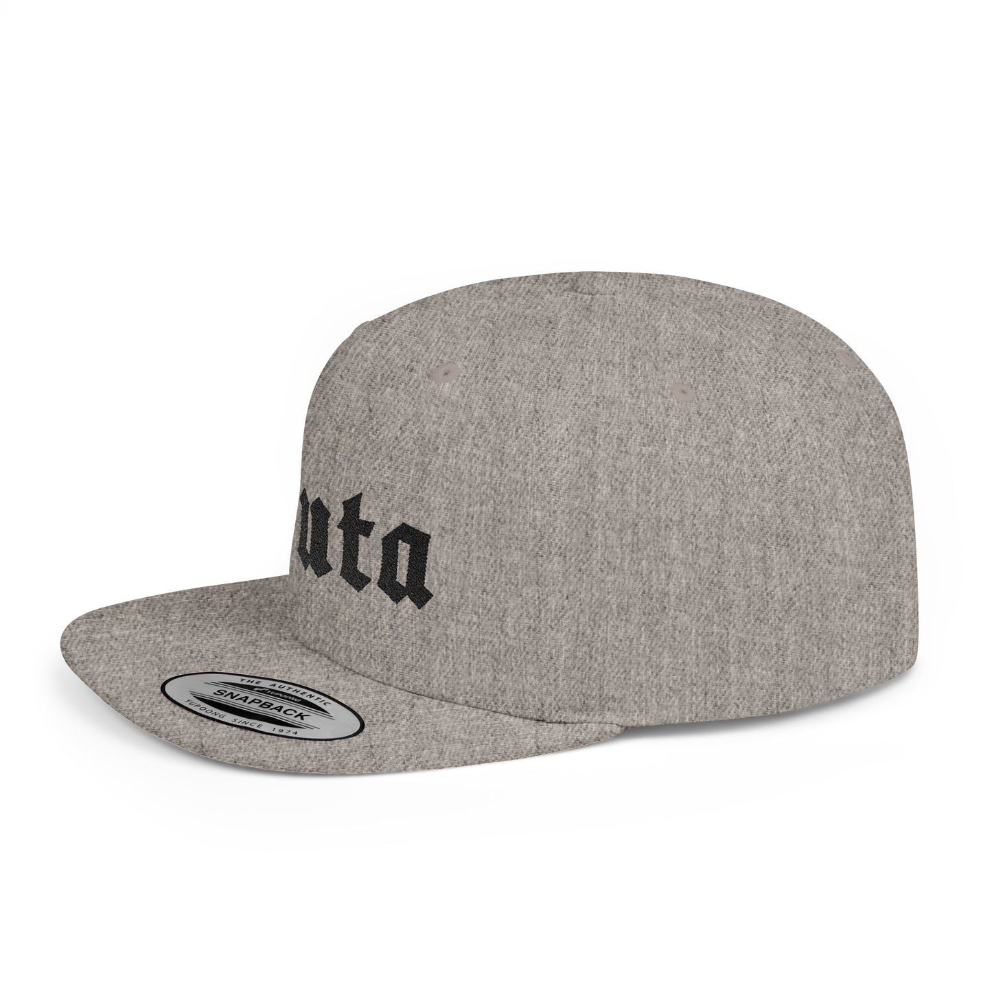 Puta - Old English - Flat Bill Snapback - Black Stitching