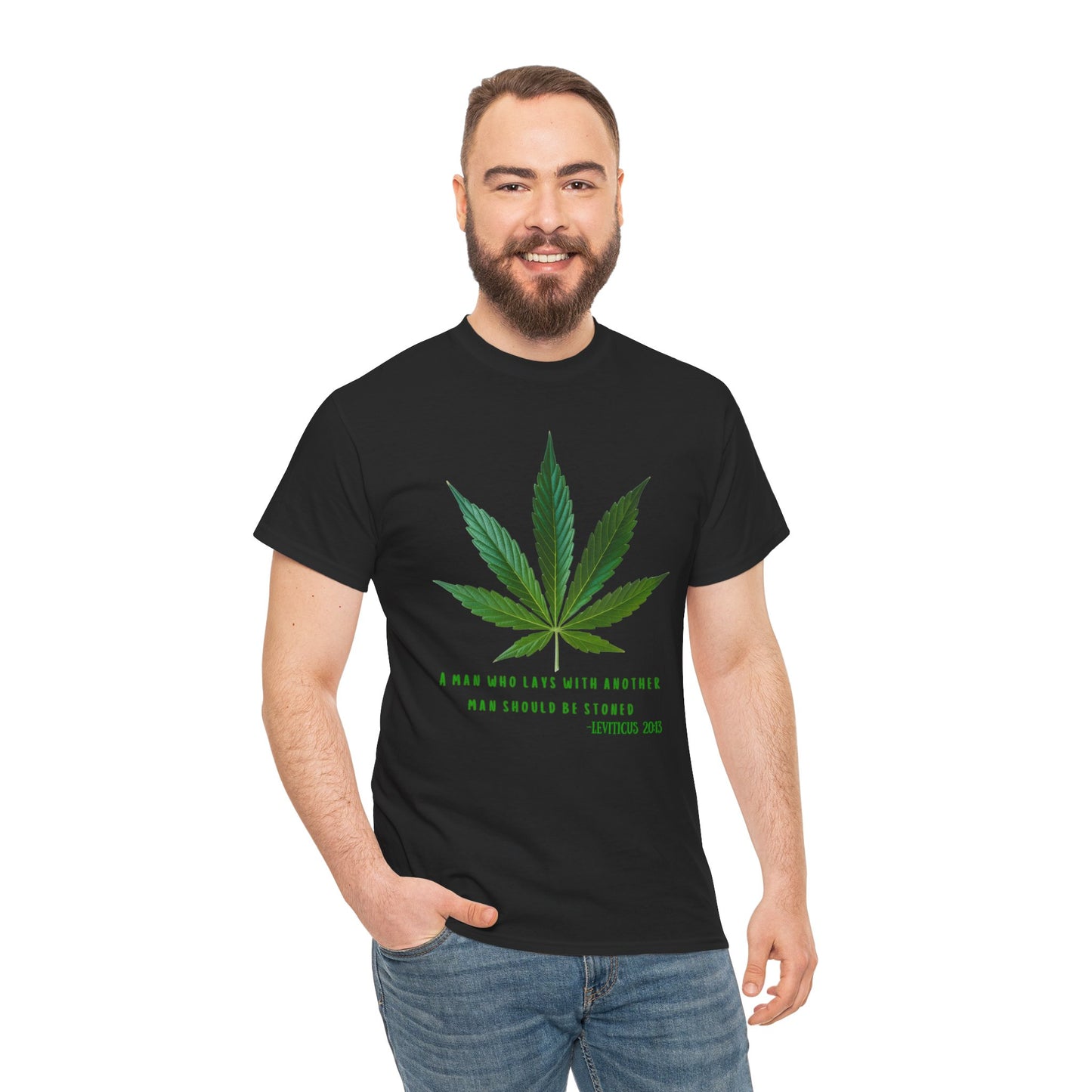Gay Weed T-Shirt – Leviticus Satire Tee – Queer Bible Protest