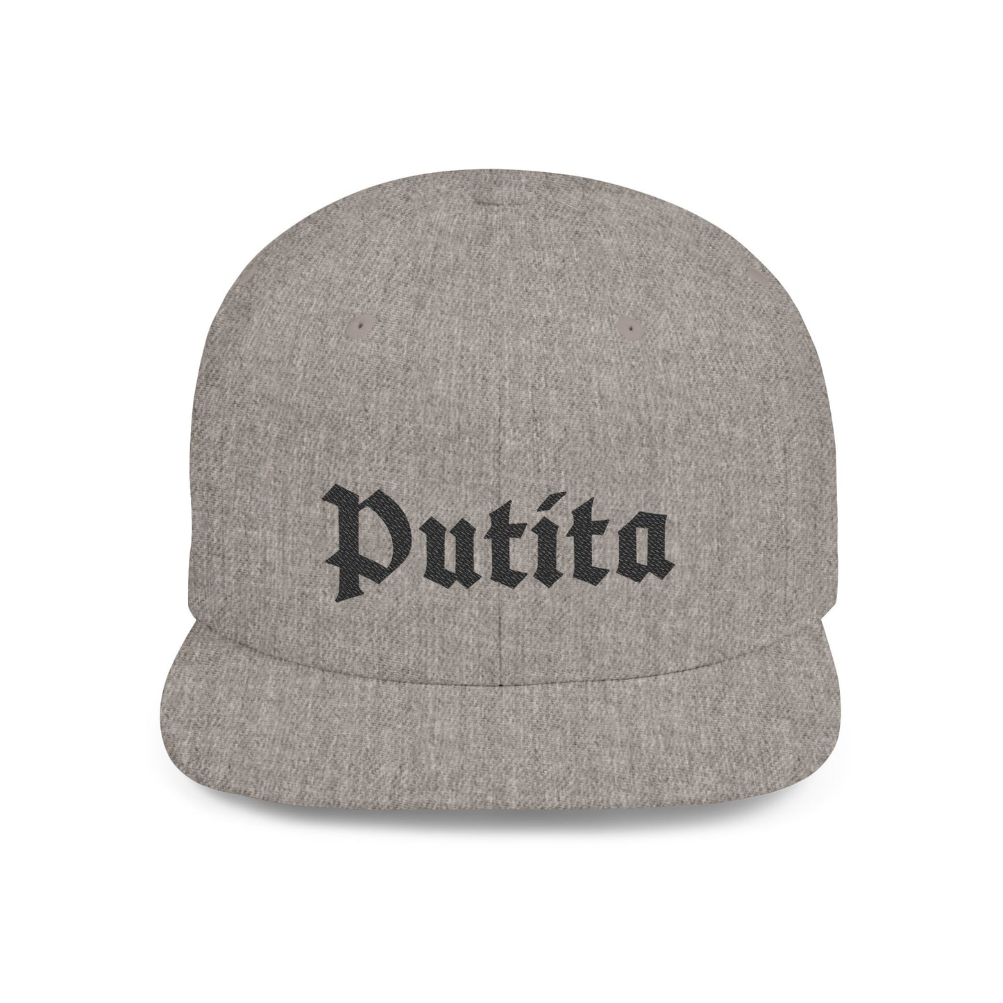 Putita - Old English - Flat Bill Snapback - Black Stitching