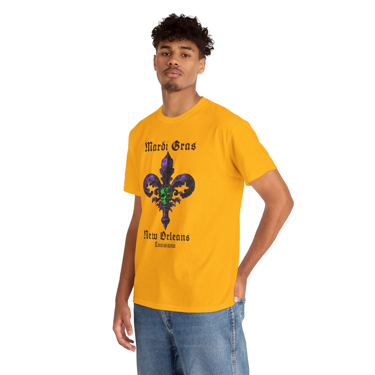 Mardi Gras Fleur-de-Lis Skull T-Shirt | New Orleans Graphic Tee