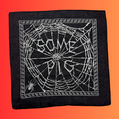 Some Pig Silver Spider Web Bandana