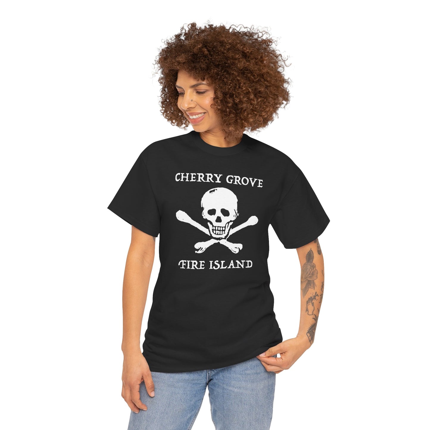 Cherry Grove Fire Island Skull Graphic T-Shirt