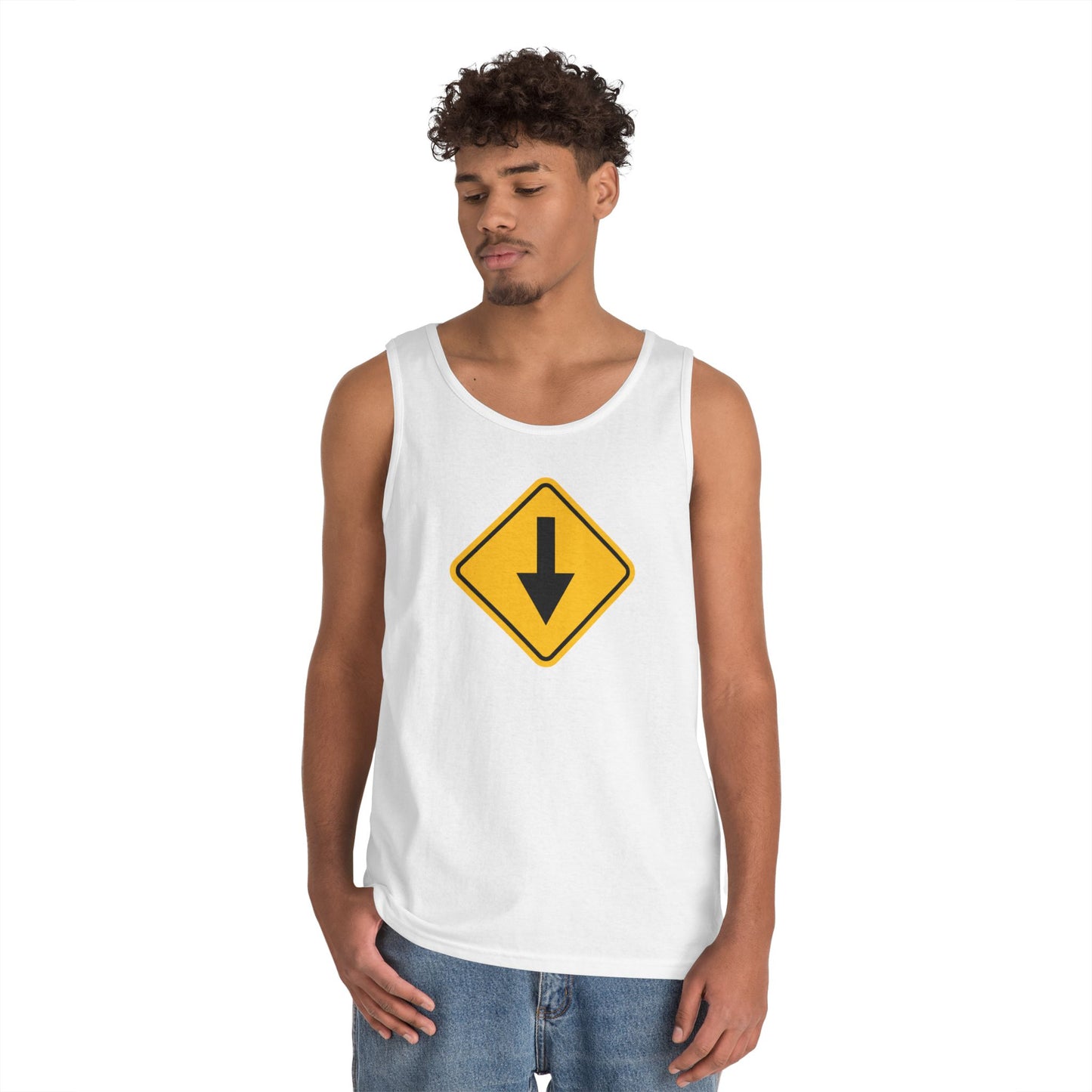 Bottom Down Arrow Road Sign Tank