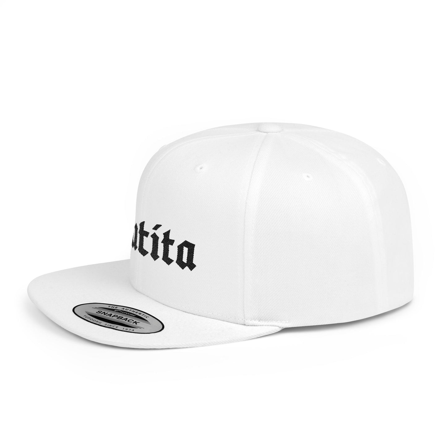 Putita - Old English - Flat Bill Snapback - Black Stitching