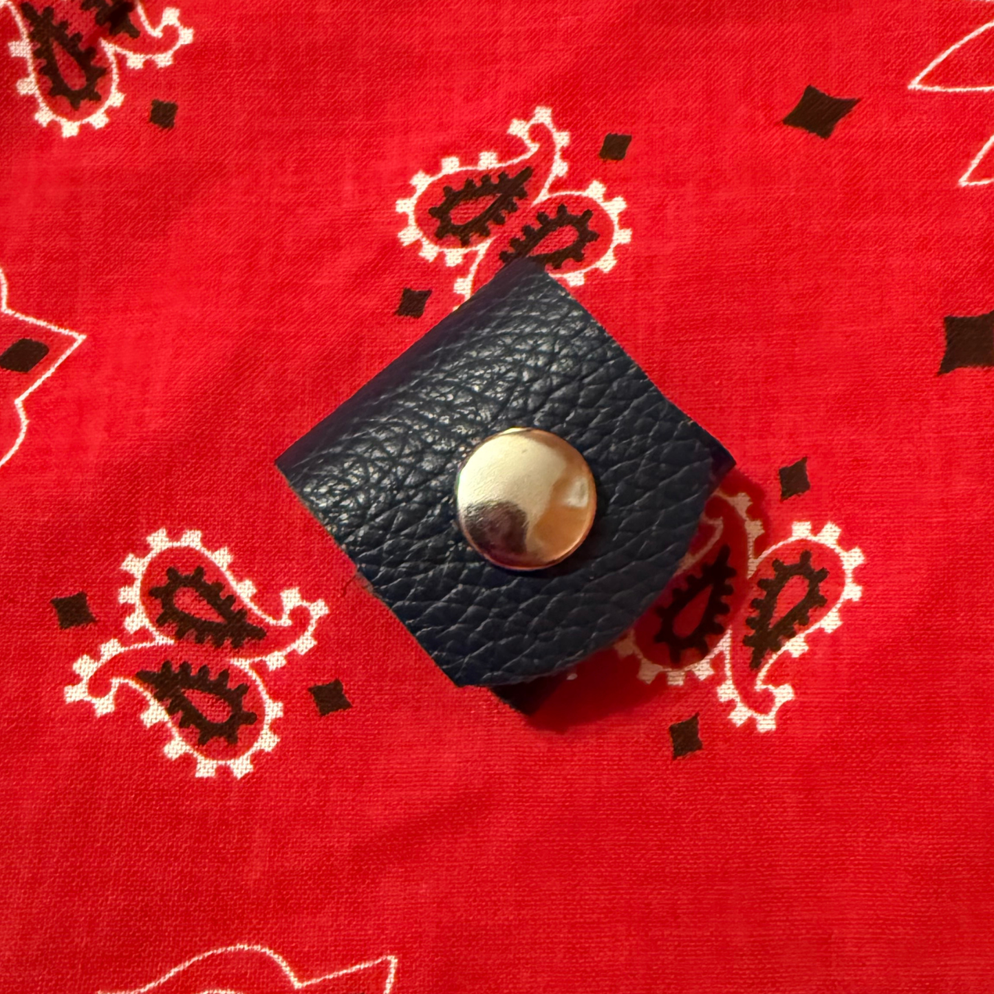 Leather Bandana Slide - Brass (Gold) Rivet & Snap