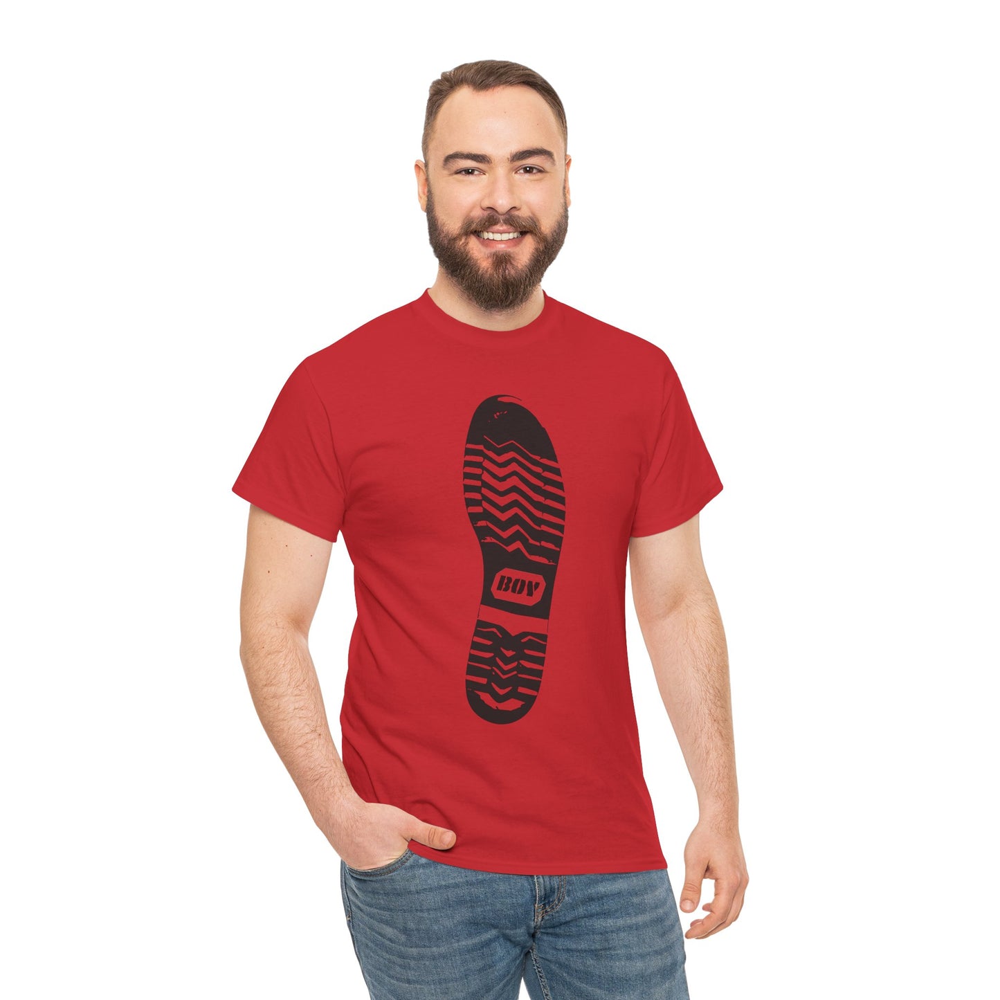 Boy Boot Tread Tshirt | Leather Kink Fetish Sub Tee | BDSM Bondage T-shirt | Gay Fetishwear Shirt | Queer Leather Streetwear