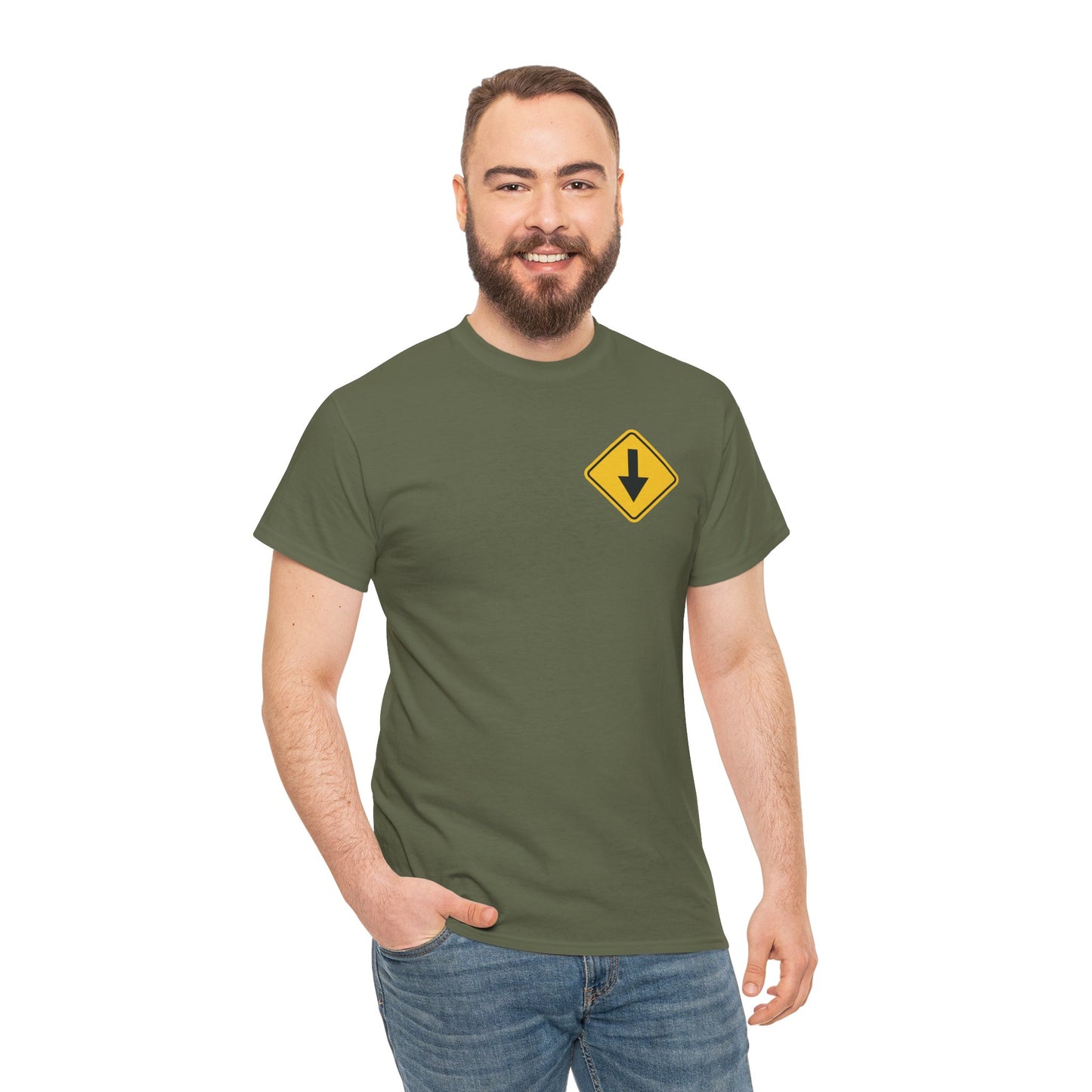 Bottom Down Arrow Road Sign T‑Shirt