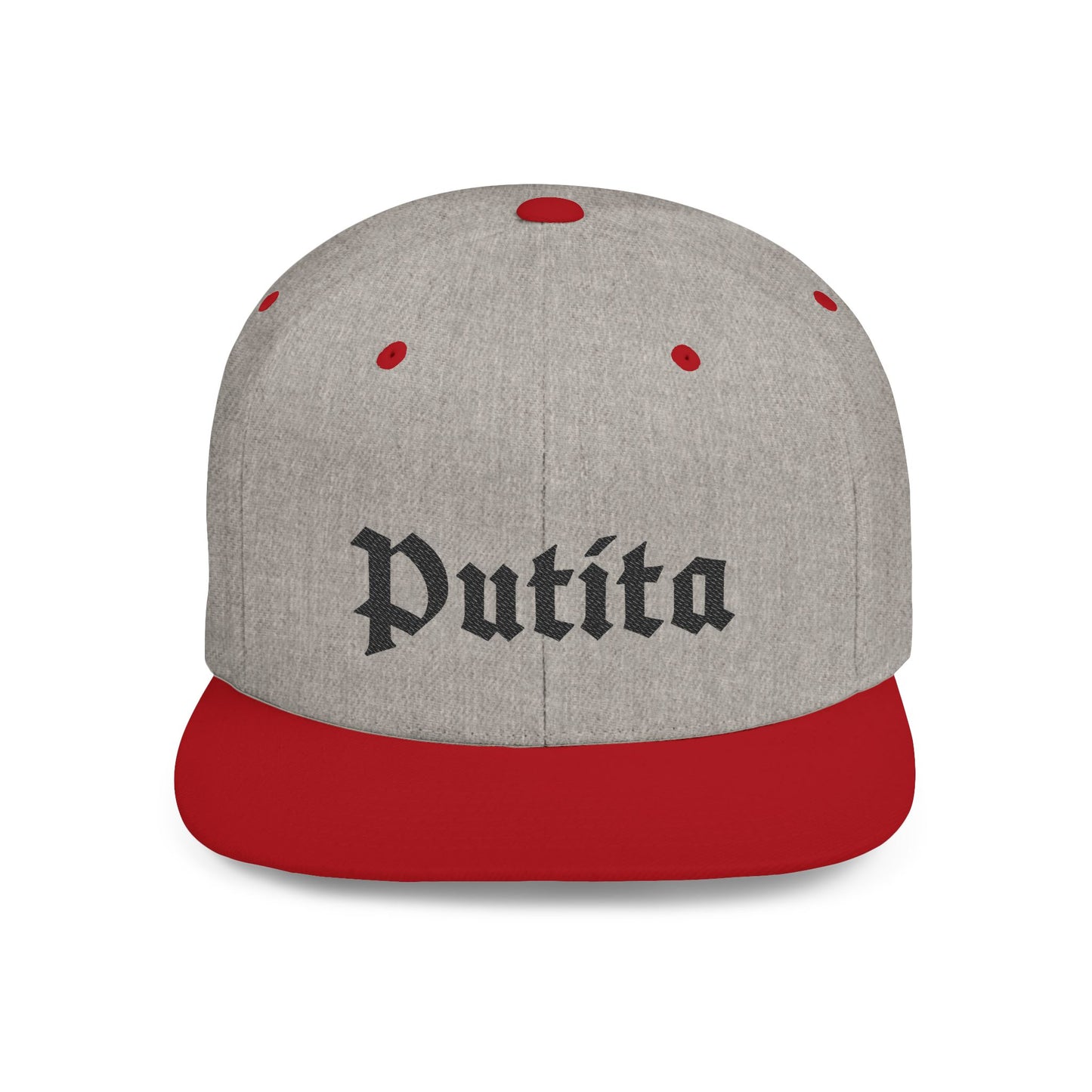 Putita - Old English - Flat Bill Snapback - Black Stitching