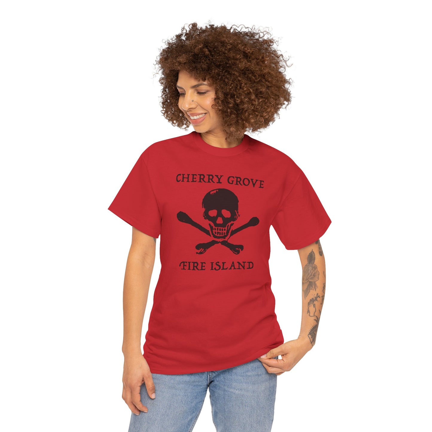 Cherry Grove Fire Island Skull Graphic T-Shirt
