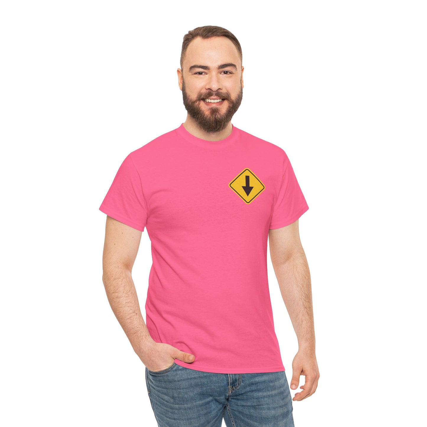 Bottom Down Arrow Road Sign T‑Shirt