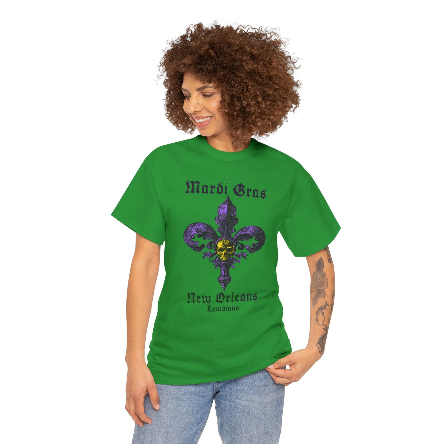 Mardi Gras Fleur-de-Lis Skull T-Shirt | New Orleans Graphic Tee