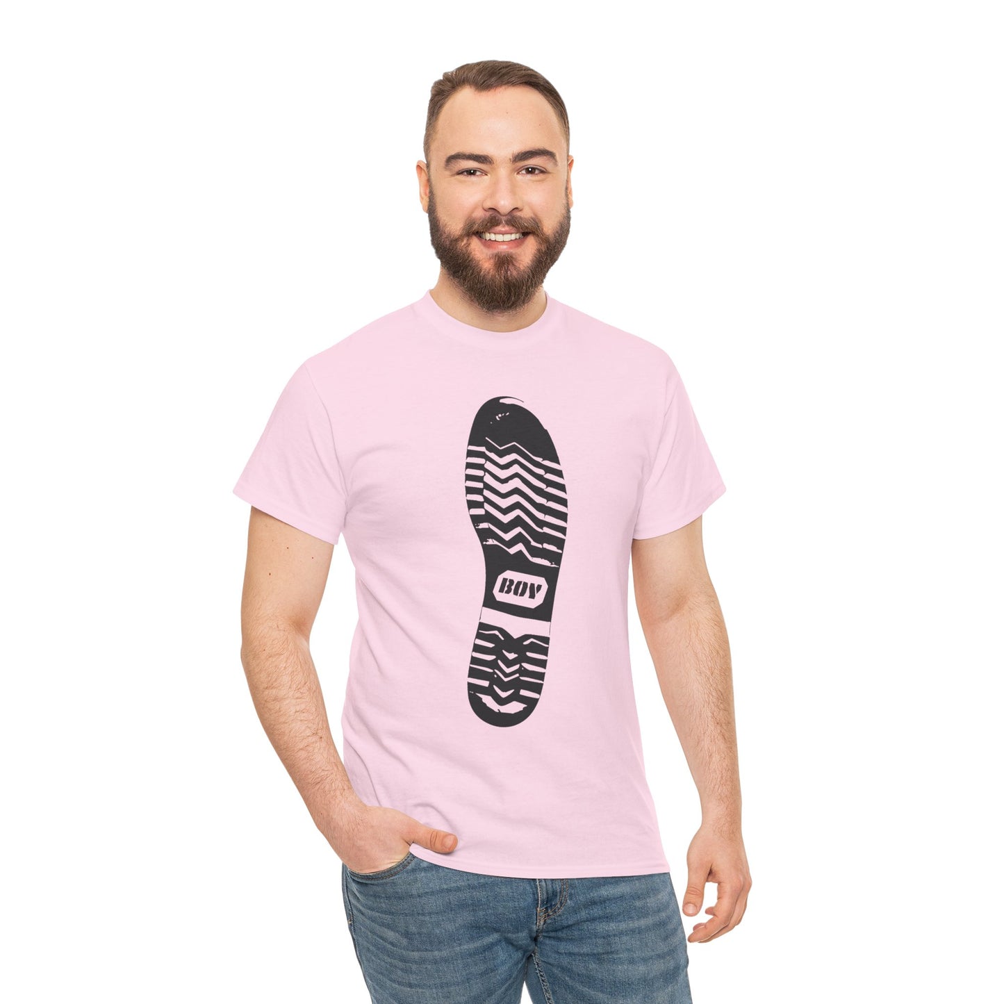Boy Boot Tread Tshirt | Leather Kink Fetish Sub Tee | BDSM Bondage T-shirt | Gay Fetishwear Shirt | Queer Leather Streetwear