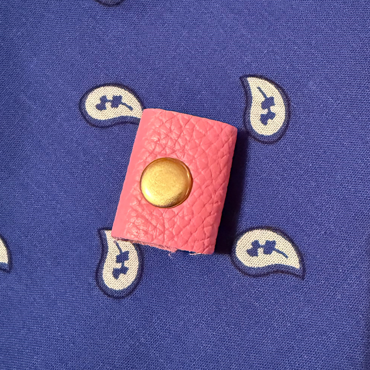 Leather Bandana Slide - Brass (Gold) Rivet & Snap