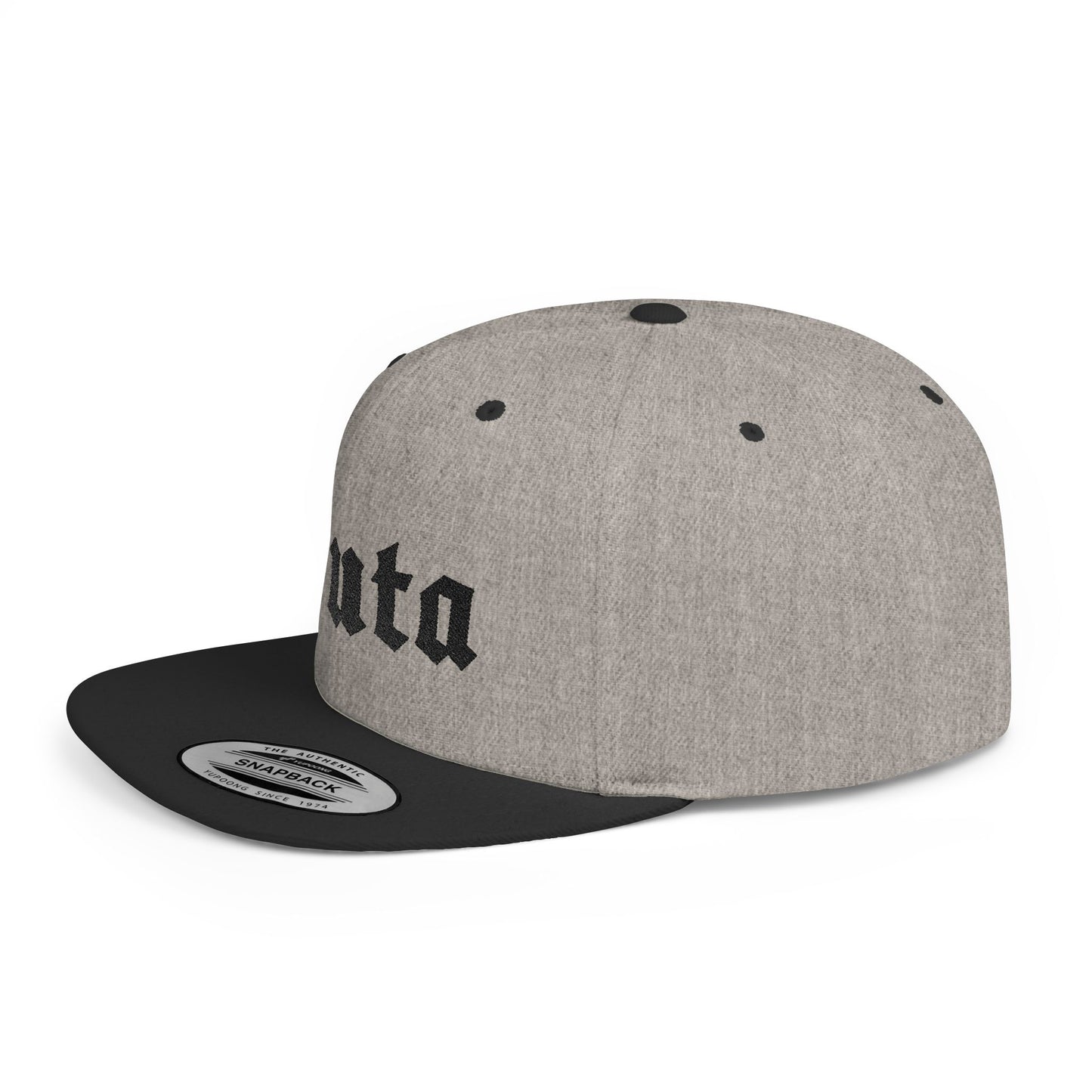 Puta - Old English - Flat Bill Snapback - Black Stitching