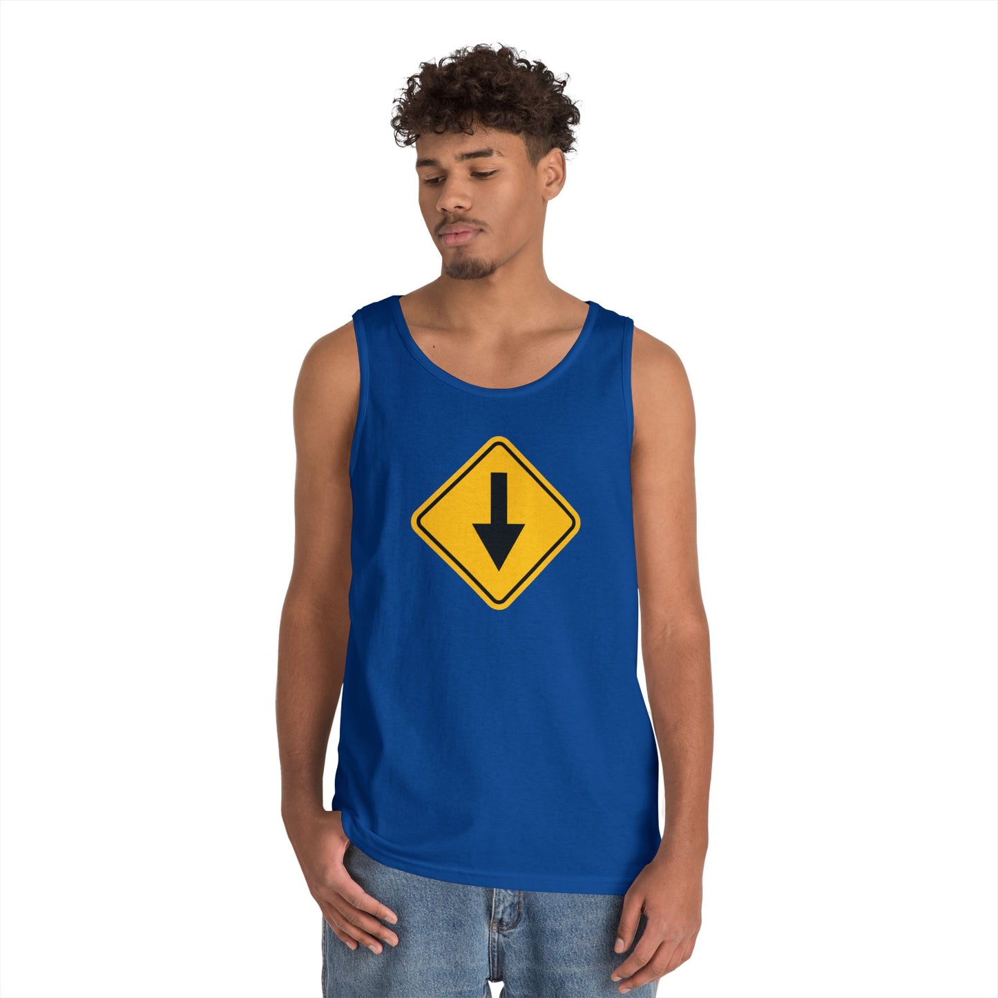 Bottom Down Arrow Road Sign Tank