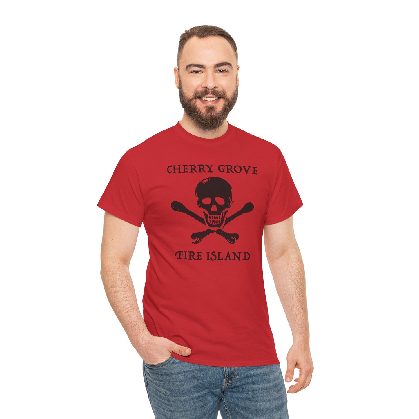 Cherry Grove Fire Island Skull Graphic T-Shirt