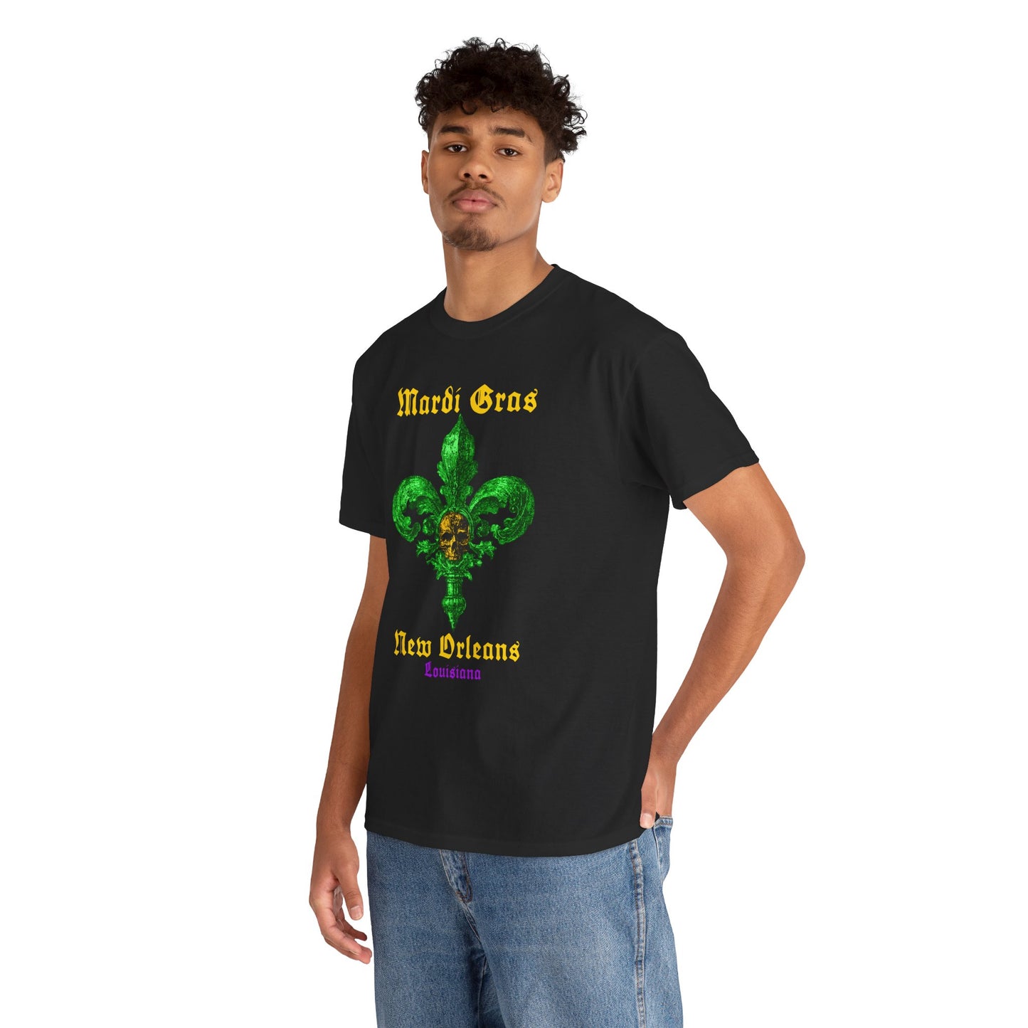 Mardi Gras Fleur-de-Lis Skull T-Shirt | New Orleans Graphic Tee