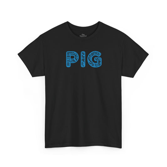 Pig Blue Paisley - T-Shirt