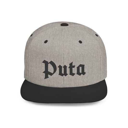 Puta - Old English - Flat Bill Snapback - Black Stitching