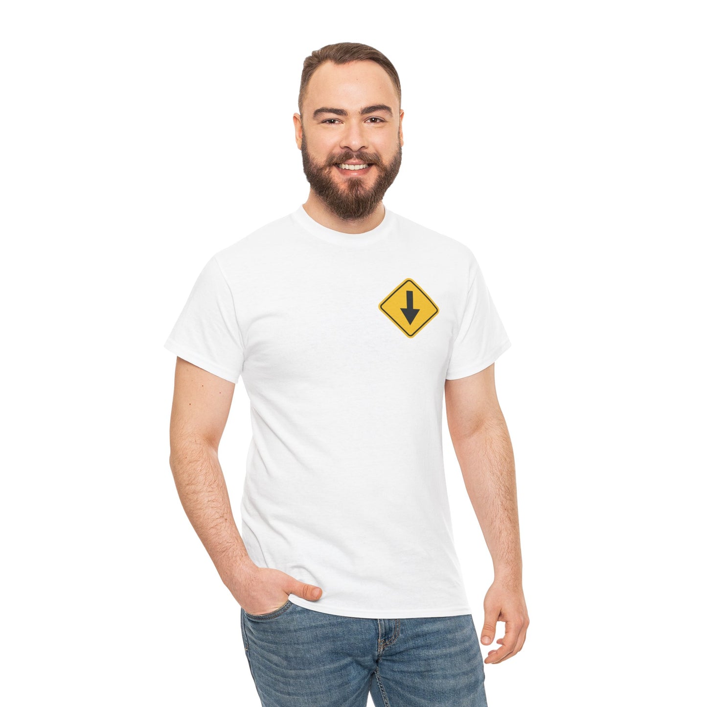 Bottom Down Arrow Road Sign T‑Shirt
