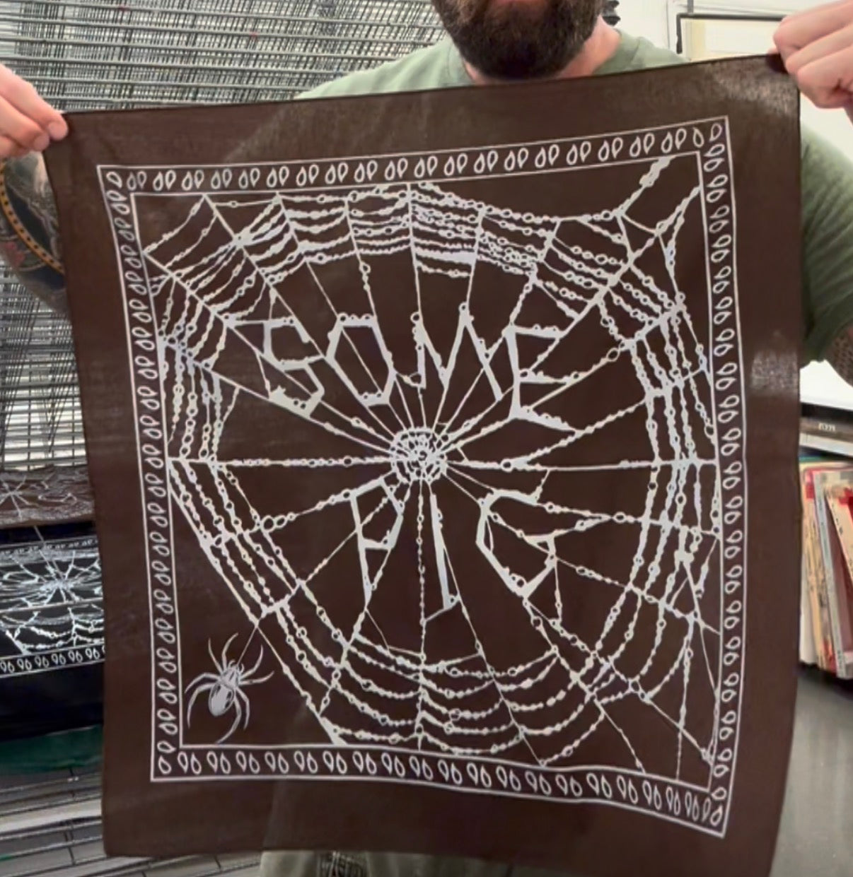 Some Pig Spider Web Bandana