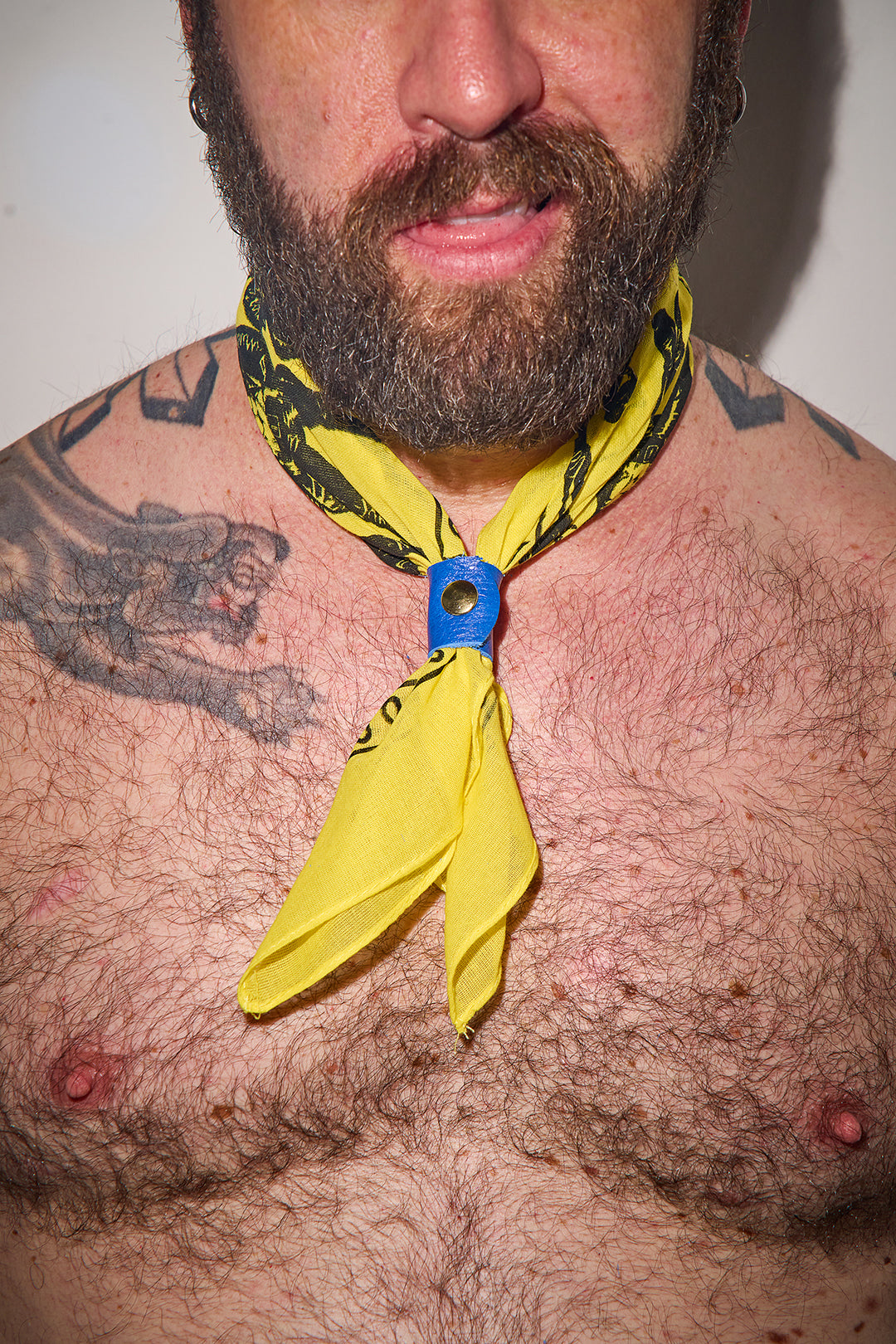 Leather Bandana Slide - Brass (Gold) Rivet & Snap