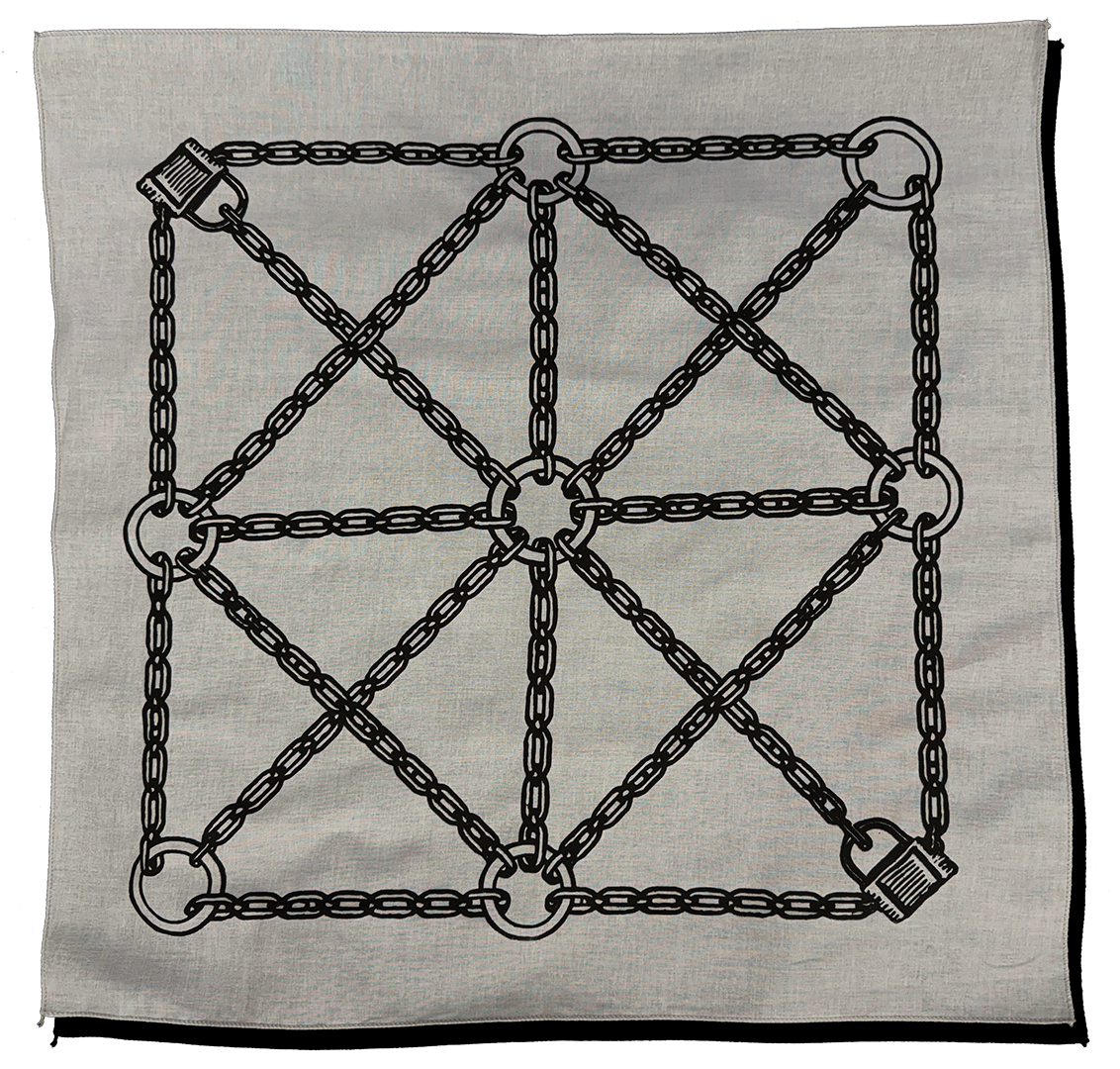 Chain & Padlock Grid Bandana