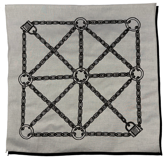 Chain & Padlock Grid Bandana