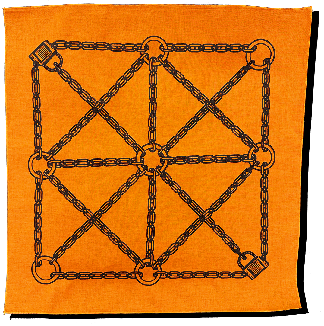 Chain & Padlock Grid Bandana
