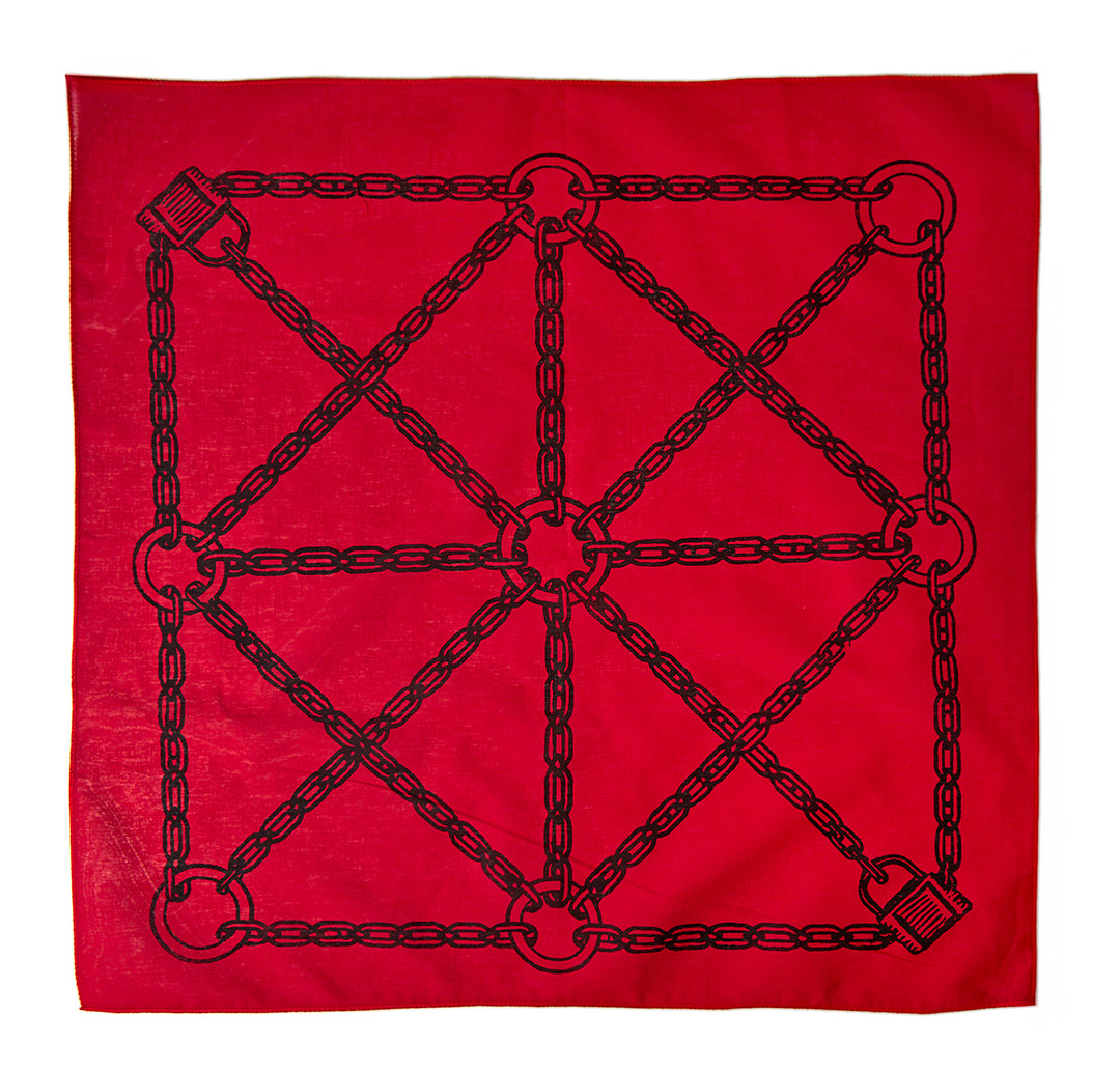 Chain & Padlock Grid Bandana