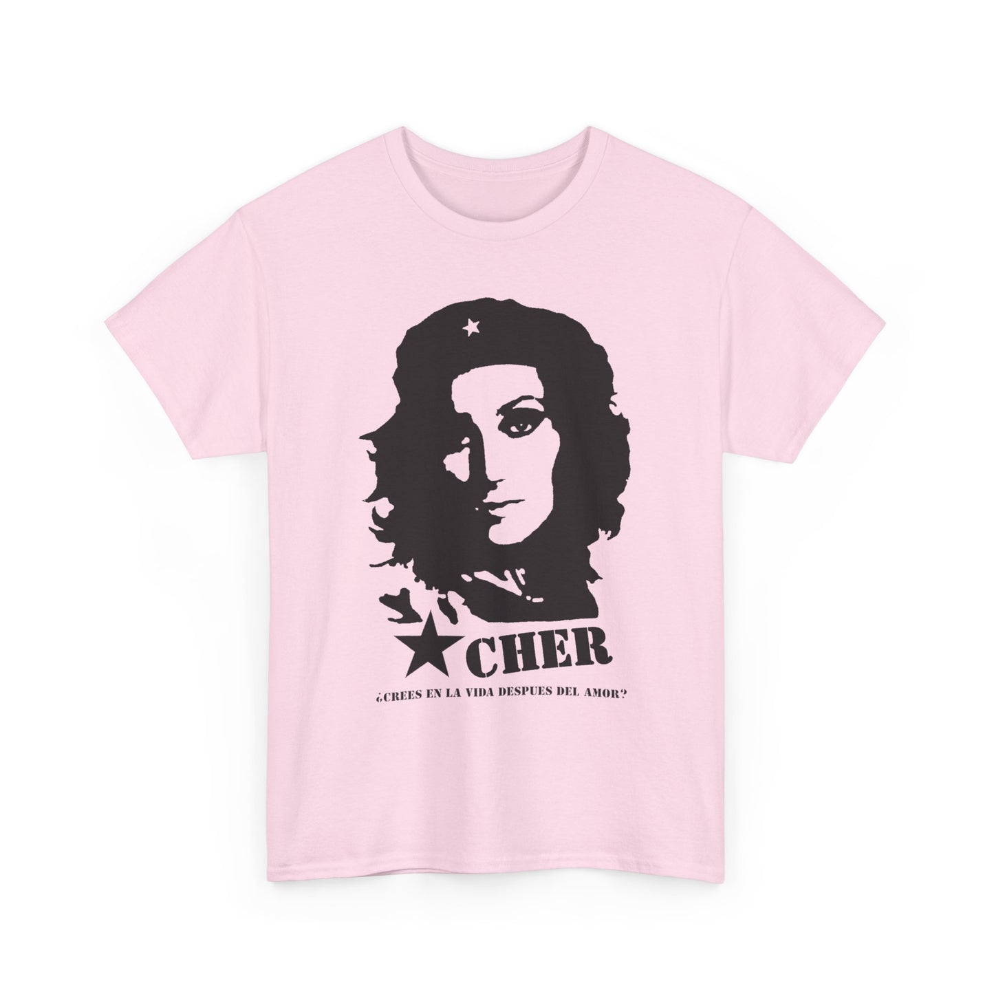 Cher portrait Life After Love lyric t-shirt in light pink